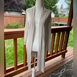 White House Black Market White 3/4 Sleeves Knit Cardigan Sweater Size Medium